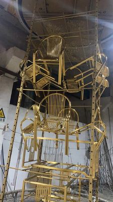 دستگاه آبکاری خلاء PVD ورق استیل ضد زنگ خط تولید پوشش آینه آسانسور تزئینی طلایی